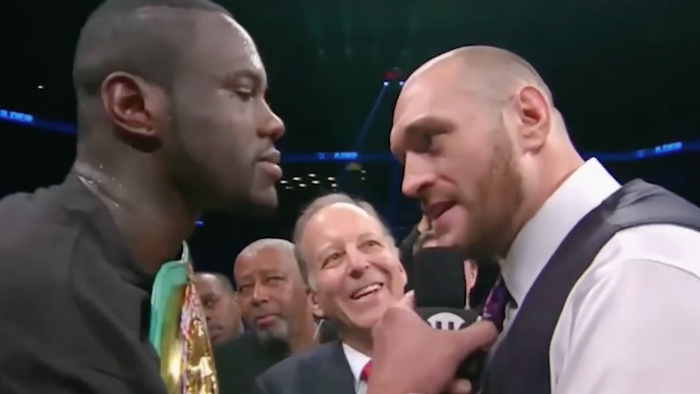 Tyson Fury Interrupts Deontay Wilders Celebration